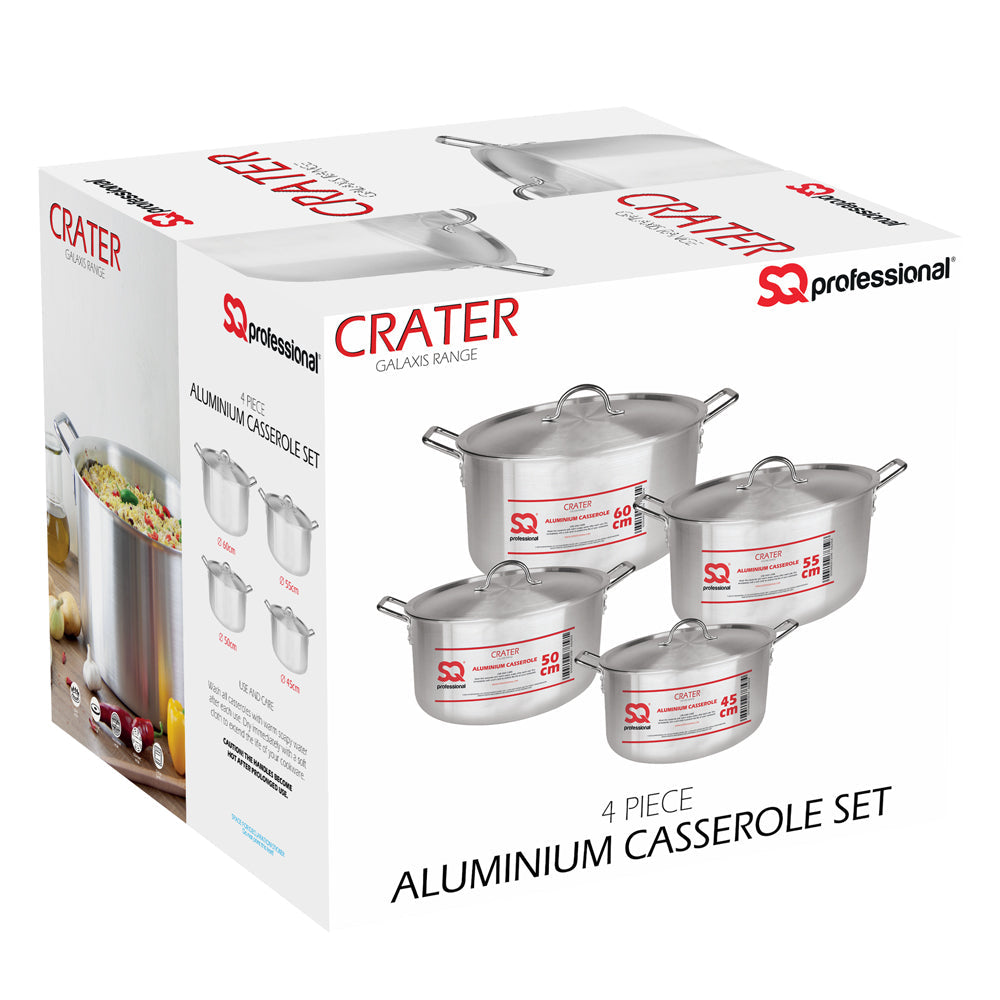 SQ Professional Galaxis Catering Casserole Set Crater Set of 4 45-50-55-60cm 11532 (Big Parcel Rate)