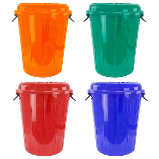 Plastic Eco Storage Drum Bin Bucket with 2 Side Handles 80L Assorted Colours 11596 (Big Parcel Rate)