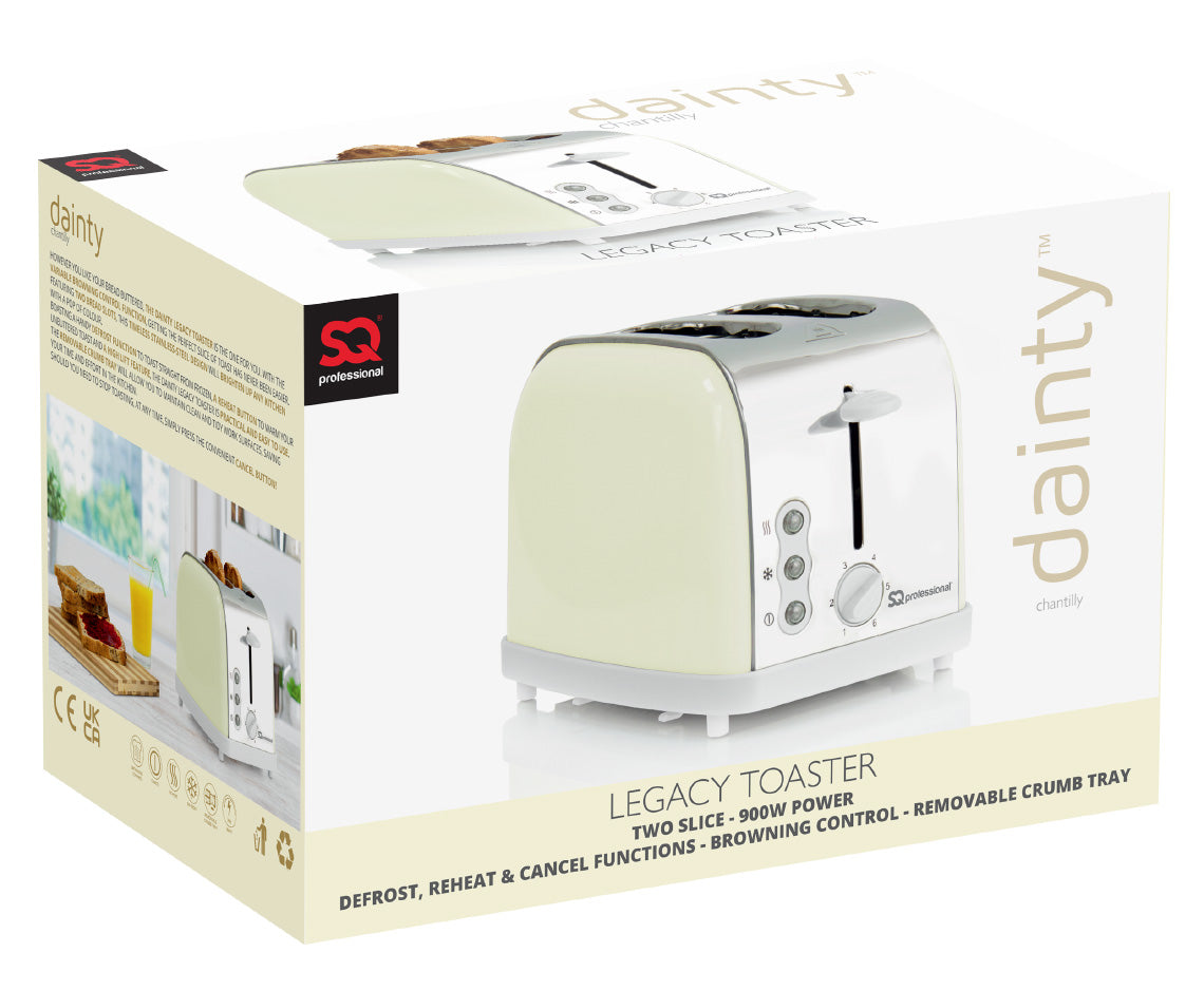 SQ Professional Dainty 2 Slice Toaster 900W Chantilly 7927 (Parcel Rate)