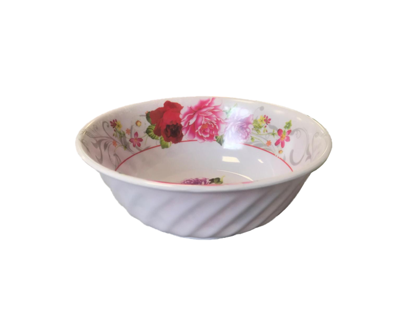 Plastic Bowl with floral Design 22.5 x 8 cm Assorted Designs 2893 (Parcel Rate)