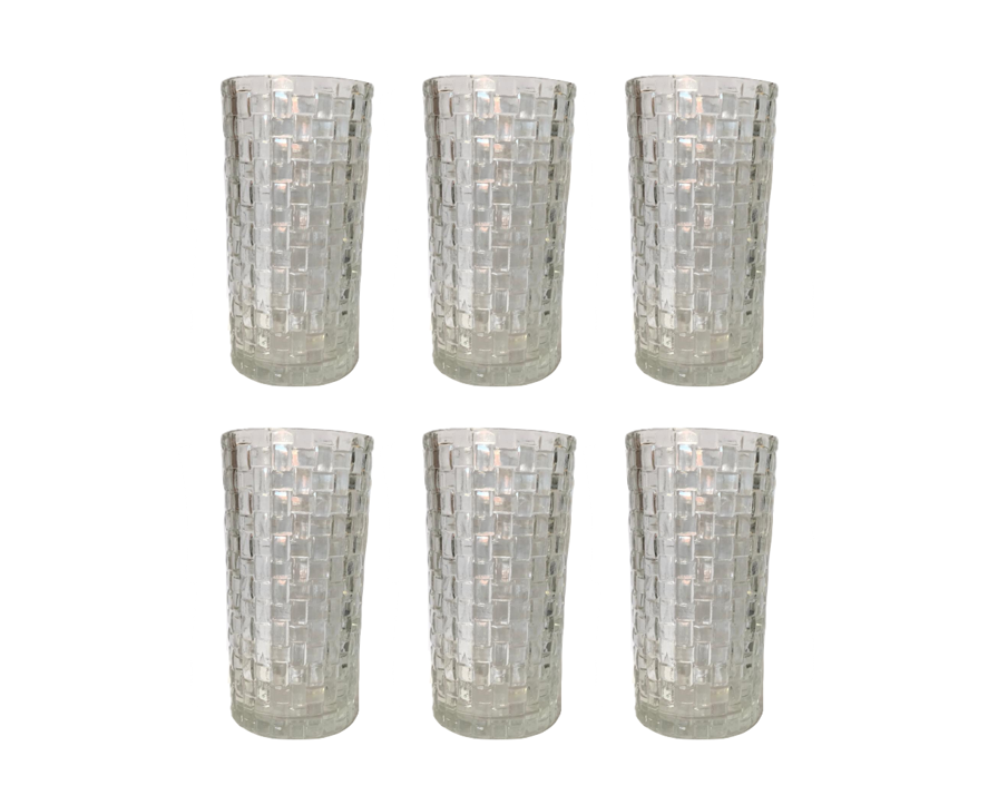 Tumbler Drinking Glasses 13 x 6.7 cm Set of 6 Assorted Designs 3580 (Parcel Plus Rate)