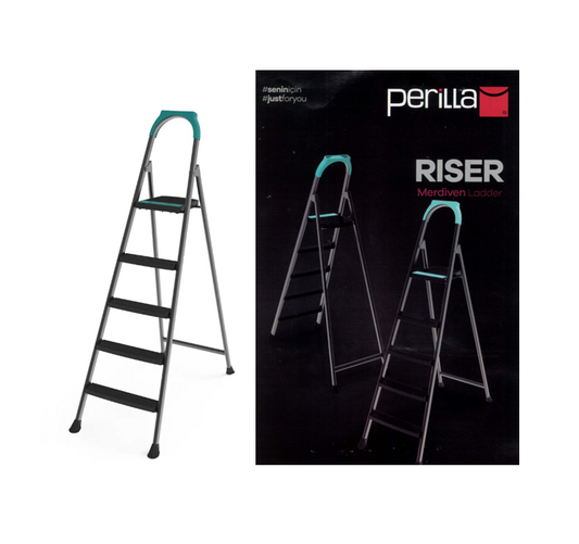 4 + 1 Perilla Riser Metal Indoor Outdoor Step Ladder 51304 (Big Parcel Rate)