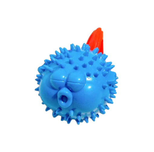 Dog Toy Ball Squeaky Puffer Fish 8.5 cm Assorted Colours 6725 (Parcel Rate)