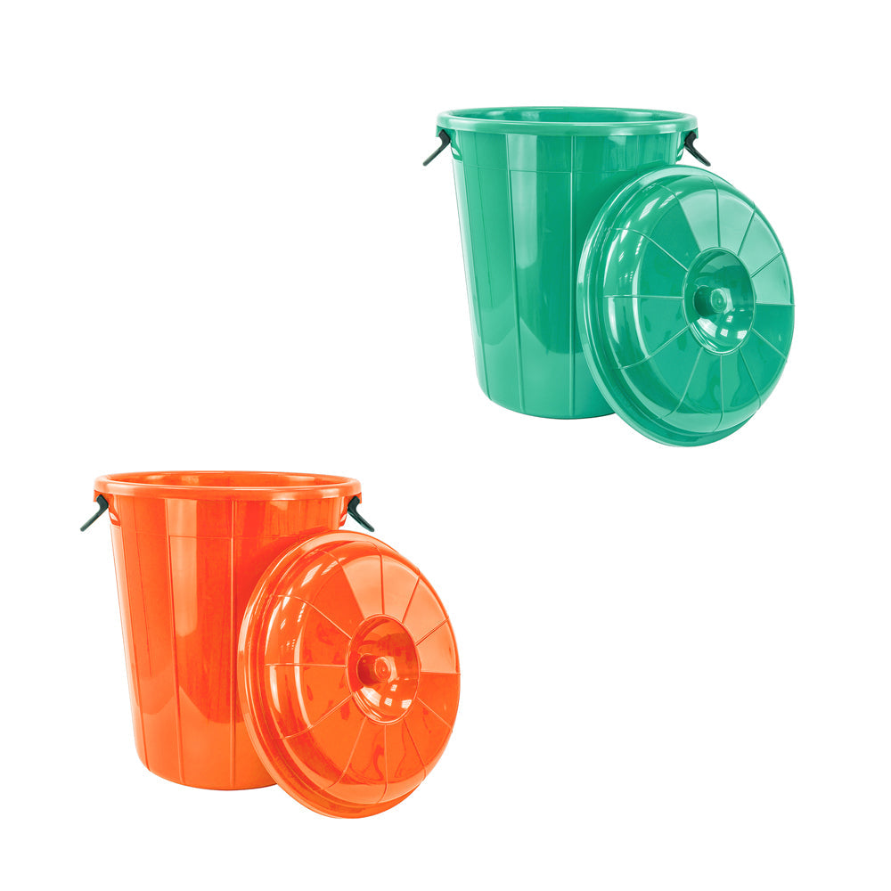 Plastic Eco Storage Drum Bin Bucket with 2 Side Handles 40L Assorted Colours 7704 (Big Parcel Rate)