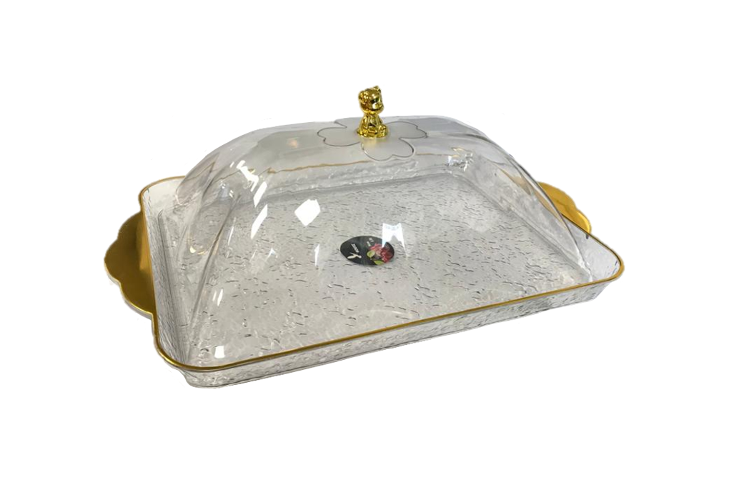 Transparent Plastic Cake Pastry Display Food Storage Dome with Lid 38 x 28 x 11 cm 7439 (Parcel Rate)