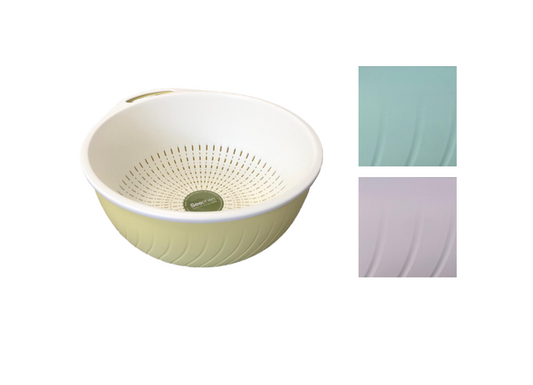 Round 2 Piece Colander Drainer Strainer Basket 25 x 11 cm Assorted Colours 7613 (Parcel Rate)