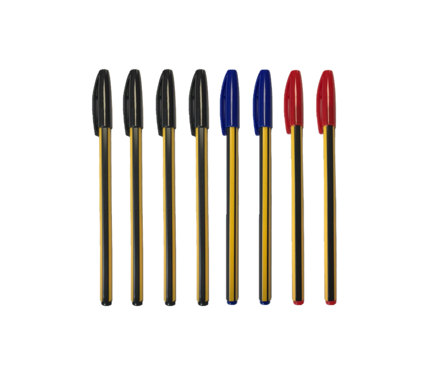 Ballpoint Pens with Pull Cap Pack of 8 Assorted Colours 7732 (Parcel Rate)