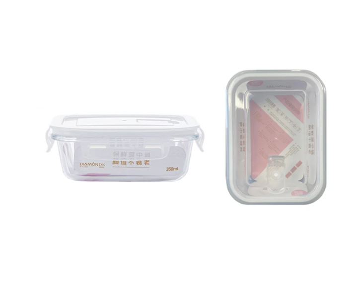 Rectangular Glass Food Storage Container with Air Vent 350ml 7762 (Parcel Plus Rate)