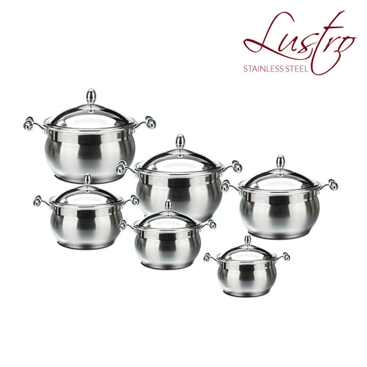 SQ Professional Lustro Stainless  Steel  Imperiale Casserole Set of 6 7991 (Big Parcel Rate)