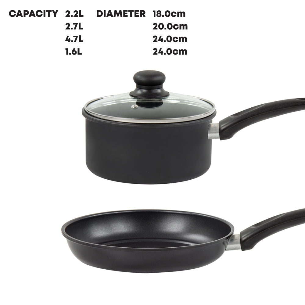 SQ Professional Carbon Steel Ultimate Cookware Pan Set of 7 9166 (Big Parcel Rate)