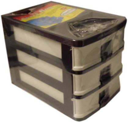 Plastic Sewing Storage with 3 Drawers 20 x 18.5 x 26 cm Assorted Colours H0110 (Parcel Rate)