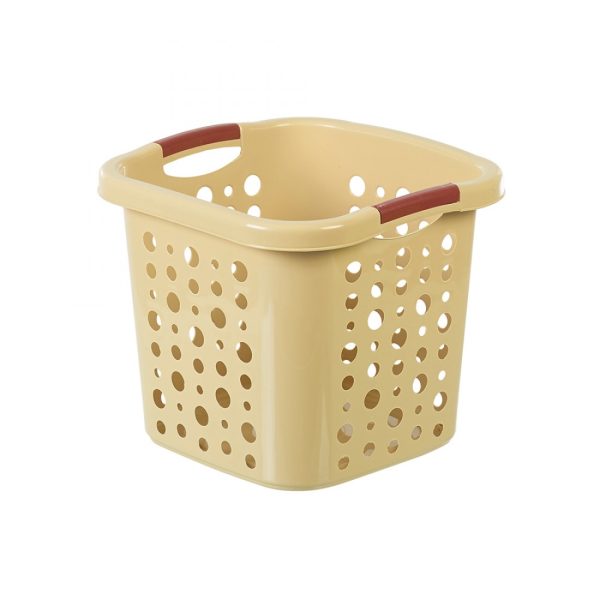 Plastic Square Laundry Basket 37 x  37 x 31 cm Assorted Colours MS008 (Parcel Rate)