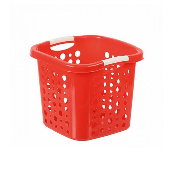 Plastic Square Laundry Basket 37 x  37 x 31 cm Assorted Colours MS008 (Parcel Rate)