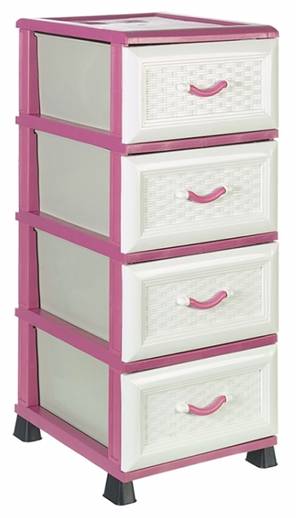 4 Tier Plastic Storage Drawer with Handles Assorted Colours EL301 / MP001 (Big Parcel Rate)