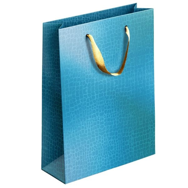 Embossed Metallic Paper Gift Bag Large Assorted Colours P1901 (Parcel Rate)