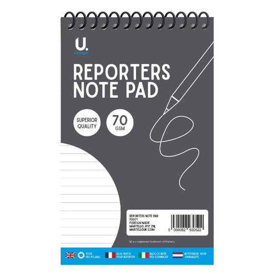 Reporters Note Pad 72 Pages 22 x 13 cm P2071 (Large Letter Rate)