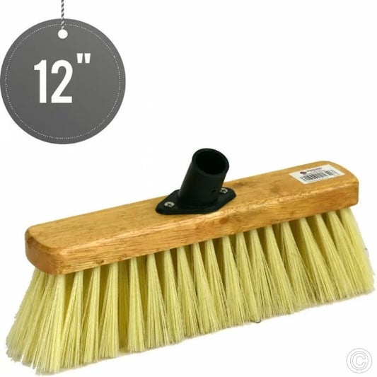 12 Inch Soft PVC Bristle Brush Broom Head Cream ST1640 (Parcel Rate)