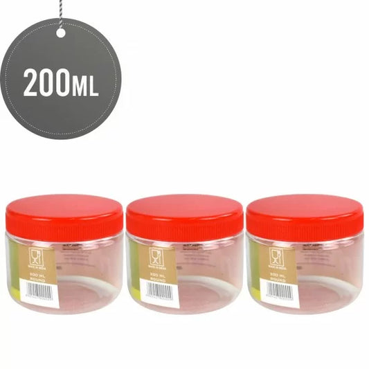 Plastic Kitchen Pet Food Storage Jar 200 ml Pack of 3 ST1592 (Parcel Rate)