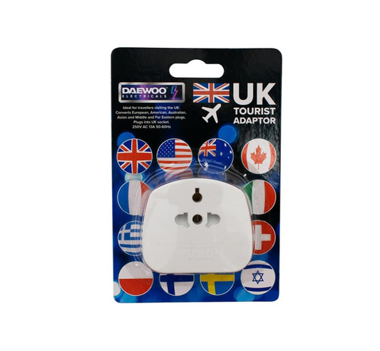 Daewoo UK Tourist Travel Adaptor Plug TVL1012 A (Large Letter Rate)