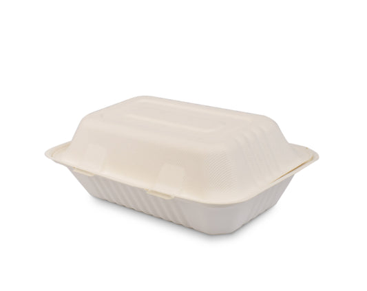 250 Pieces Disposable Eco Bagasse Hinged Take Away Food Container Meal Lunch Box 33502 (Big Parcel Rate)