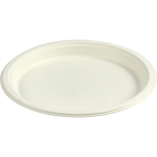 Disposable Compostable Eco-Bio Bagasse Sugarcane Plates 10" Pack of 100 ST81811 (Parcel Rate)