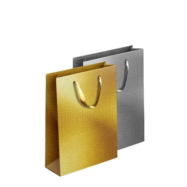 Embossed Metallic Paper Gift Bag Medium Assorted Colours P1915 (Large Letter Rate)