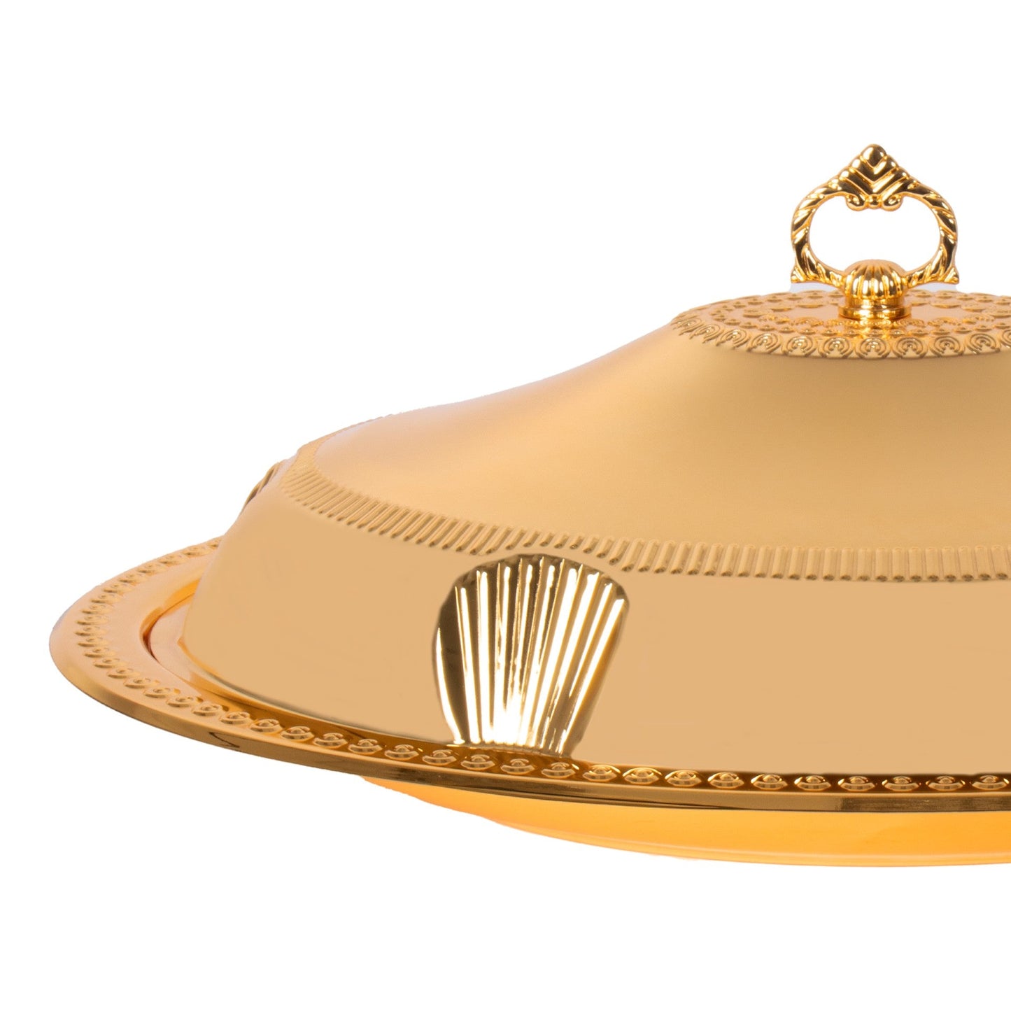 SQ Professional Durane Ornate Party Food Serving Cloche with Tray Gold 58338LFG 42 x 57 x 12 cm Oval 11202 (Big Parcel Rate)