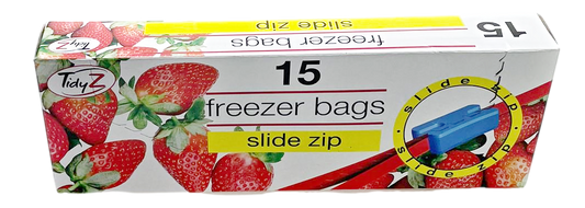 Slide Lock Seal Freezer Bags 20.3 x 17.8 cm Pack of 15 0176 (Parcel Rate)