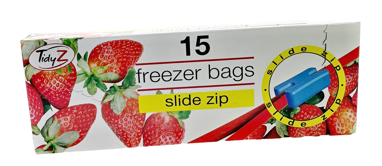 Slide Lock Seal Freezer Bags 20.3 x 17.8 cm Pack of 15 0176 (Parcel Rate)