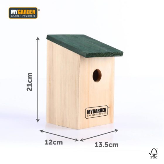 Garden Wooden Bird Nest Box 21 x 12 x 13.5 cm 0700 (Parcel rate)