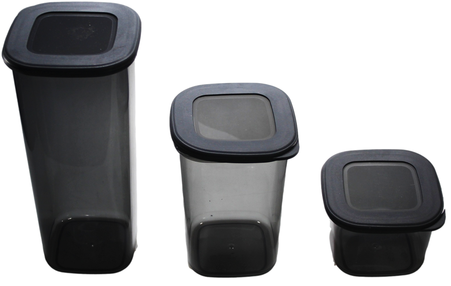 Poli Square Food Storage Containers Set of 3 550ml / 1.2Litre / 1.75Litre BNM0834 (Parcel Rate)