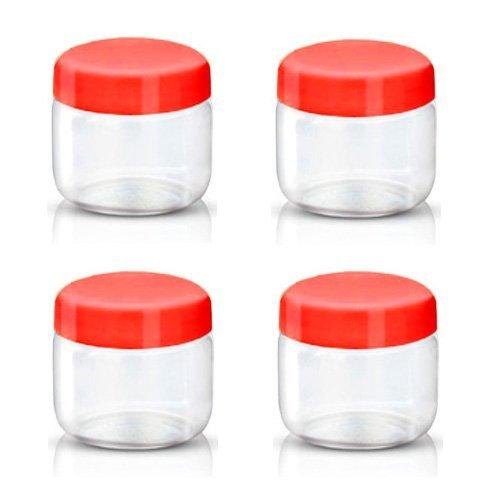 Plastic Kitchen Pet Food Storage Jar 100 ml Pack of 4 00319 (Parcel Rate)