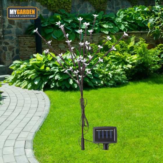 Garden Solar Powered Petal Lights Bright White 71cm 36 LED 1054 (Parcel Rate)