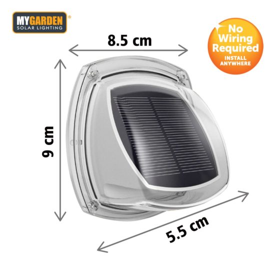 Garden Solar Powered Wall Light 2 Pack 9 x 8.5 x 5.5 cm 1058 (Parcel Rate)