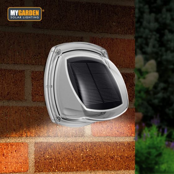 Garden Solar Powered Wall Light 2 Pack 9 x 8.5 x 5.5 cm 1058 (Parcel Rate)