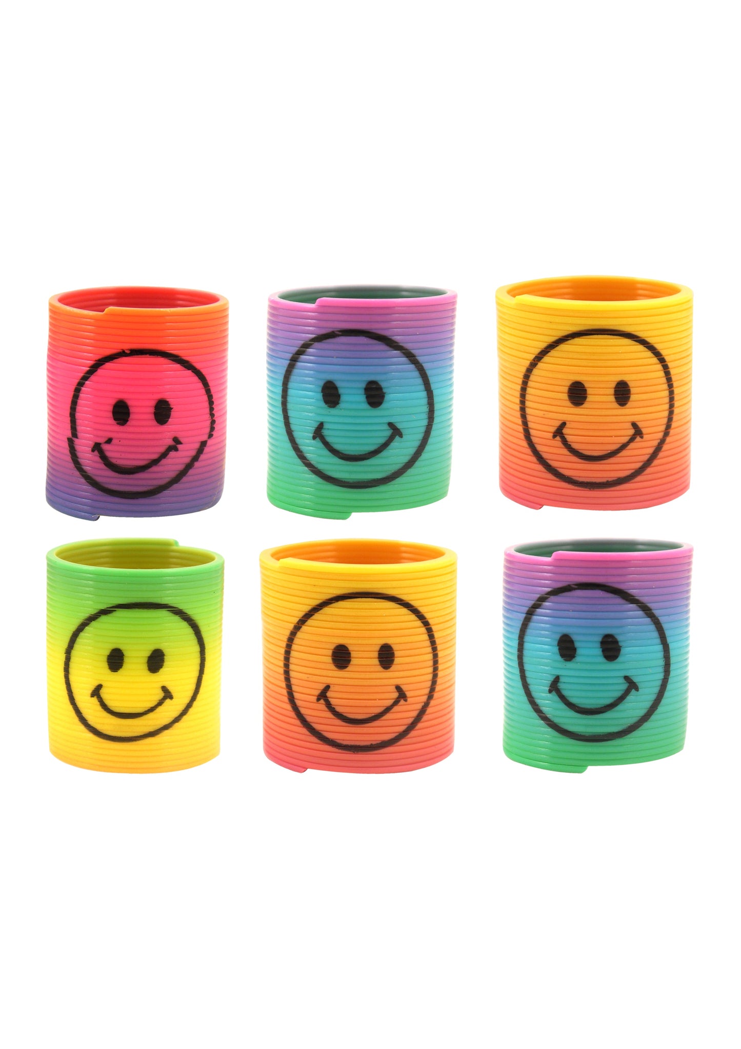 Mini Rainbow Springs With Smiling Faces Pack of 6 (3.5cm) T88012 (Parcel Rate)