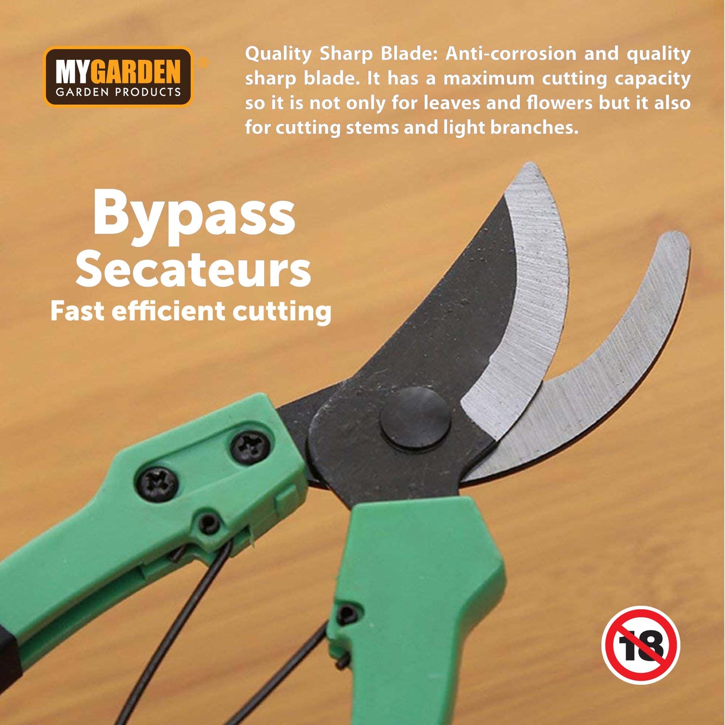 Garden Bypass Secateurs Pruning Shears 1114 (Parcel Rate)