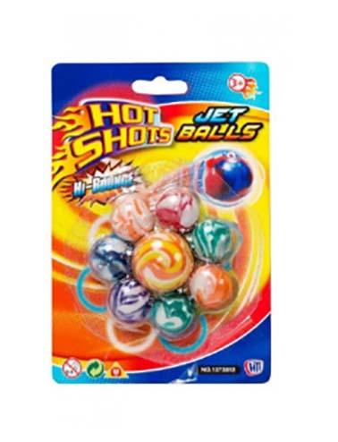 Kids Fun Playing Bouncy Balls Hot Shot Jet Balls Assorted Marble Effect 8 Pack 1373312 (Parcel Rate)