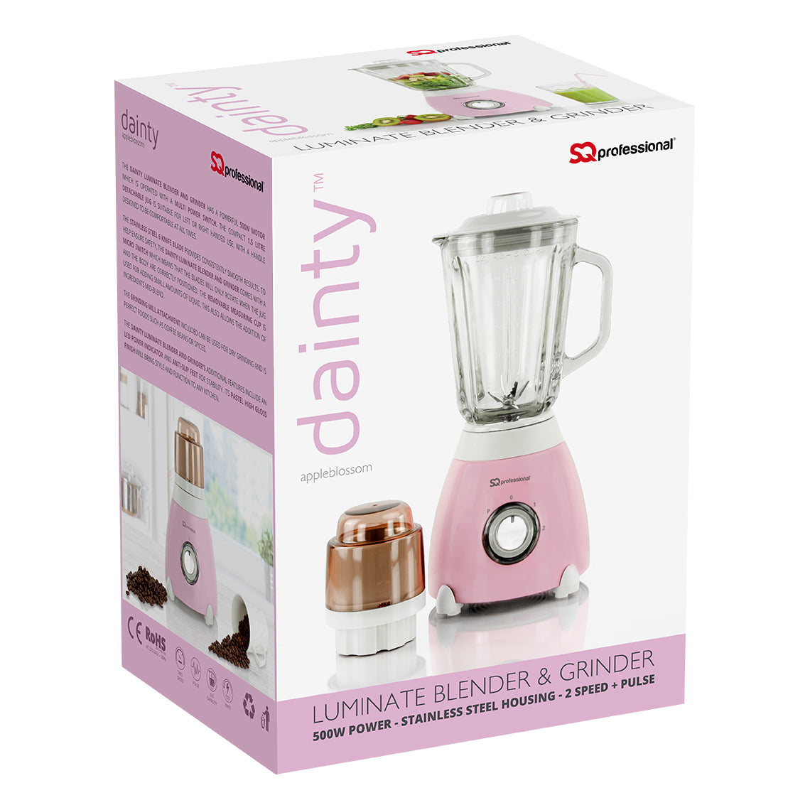 SQ Professional Luminate Blender and Grinder 500W Seafoam P97108 / 7282 (Parcel Rate)