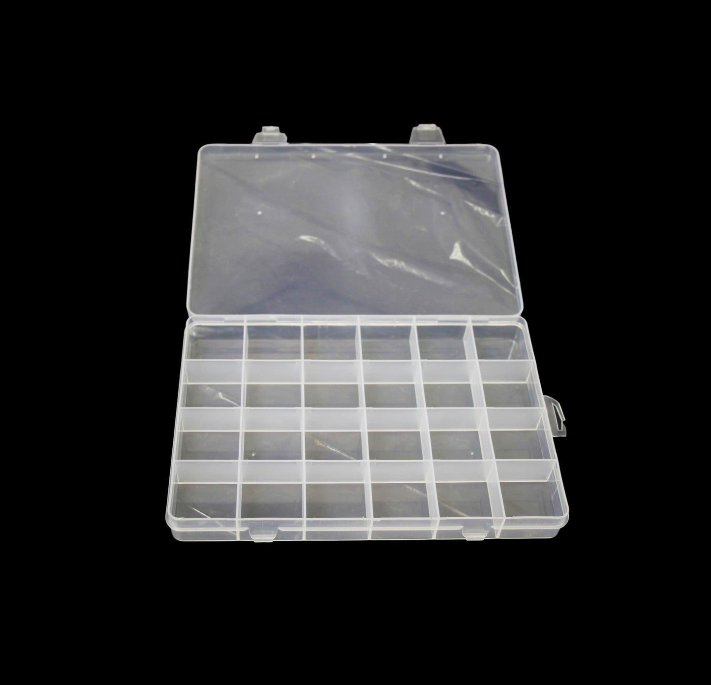 24 Plastic Compartment Box Small Organiser Storage Craft Box 19cm x 13cm 2035 (Parcel Rate)