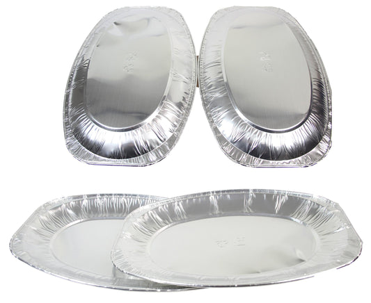 Pack Of 3 Aluminum Foil Oval Platter Serving Tray Oven Safe 297354 (Parcel Rate)