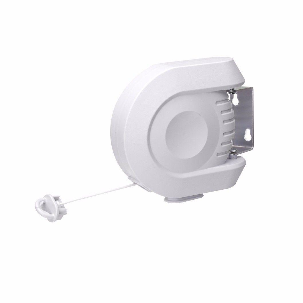 12 Metre 180 Degrees Retractable Washing Line Simple Installation DIY White  1307 (Parcel Rate)