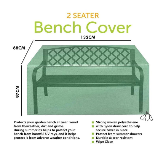 Garden Bench Cover 2 Seater 97 x 68 x 132 cm 3381 (Parcel Rate)