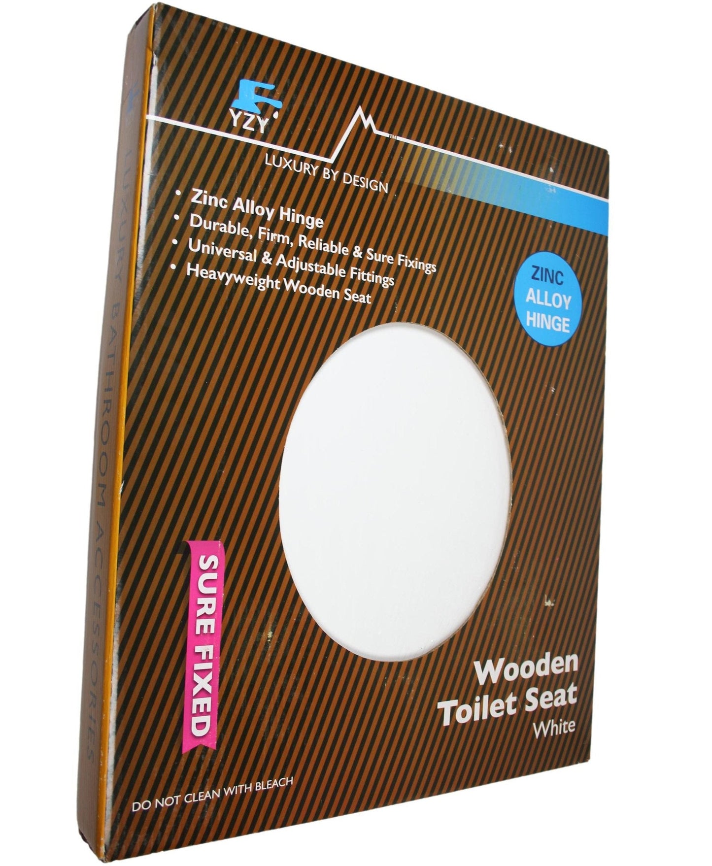 Wooden Toilet Seat White 28 x 18 cm 3501 (Parcel Rate)