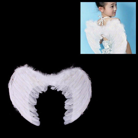 Halloween Fancy Dress Up Angel Feathered Wings With Elastic Straps 38 x 50 cm 1482 (Parcel Rate)