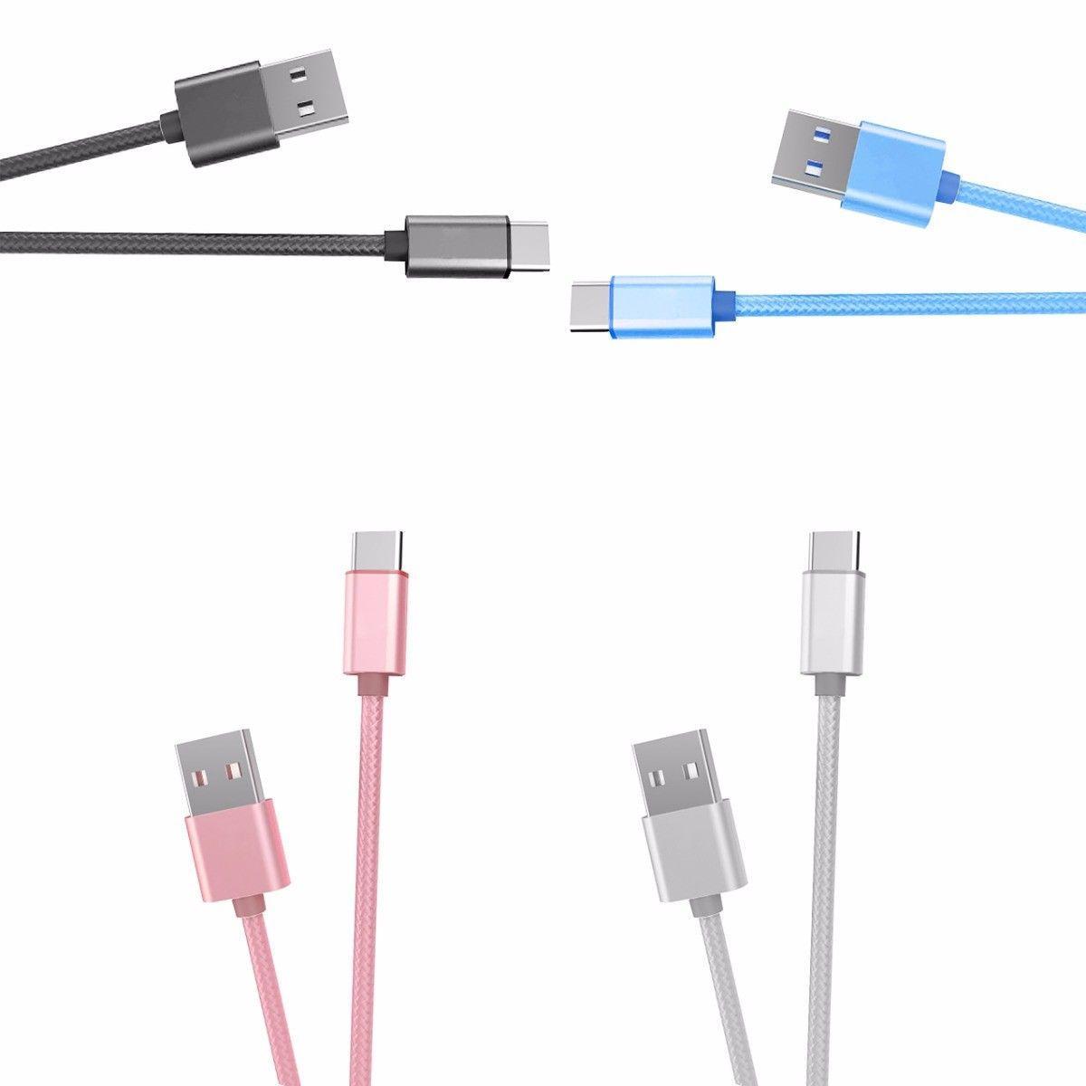 USB Braided Cable Sync Charger Data Lead For Android Mobile Phones Samsung HTC  4883 (Large Letter Rate)