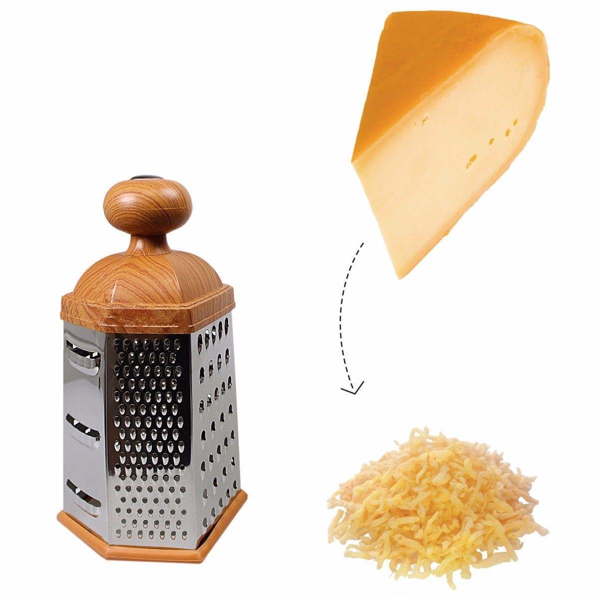 Large 6 Sided Hexagon Metal Cheese Shredder Grater 11.5 x 13 x 22 cm Assorted Colours 4767 (Parcel Rate)