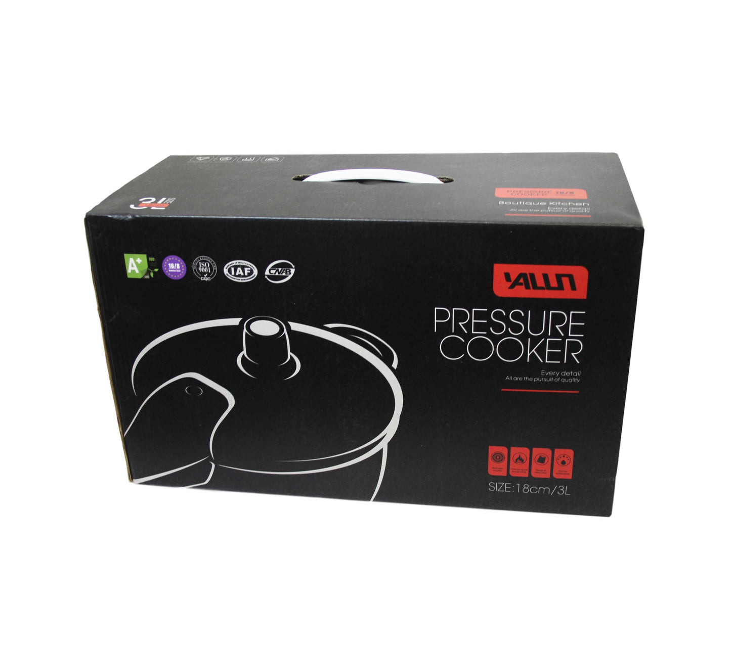 Aluminum Stainless Steel Pressure Cooker Catering Quality Pressure Cooker 18cm 3 Litre 8519 (Big Parcel Rate)