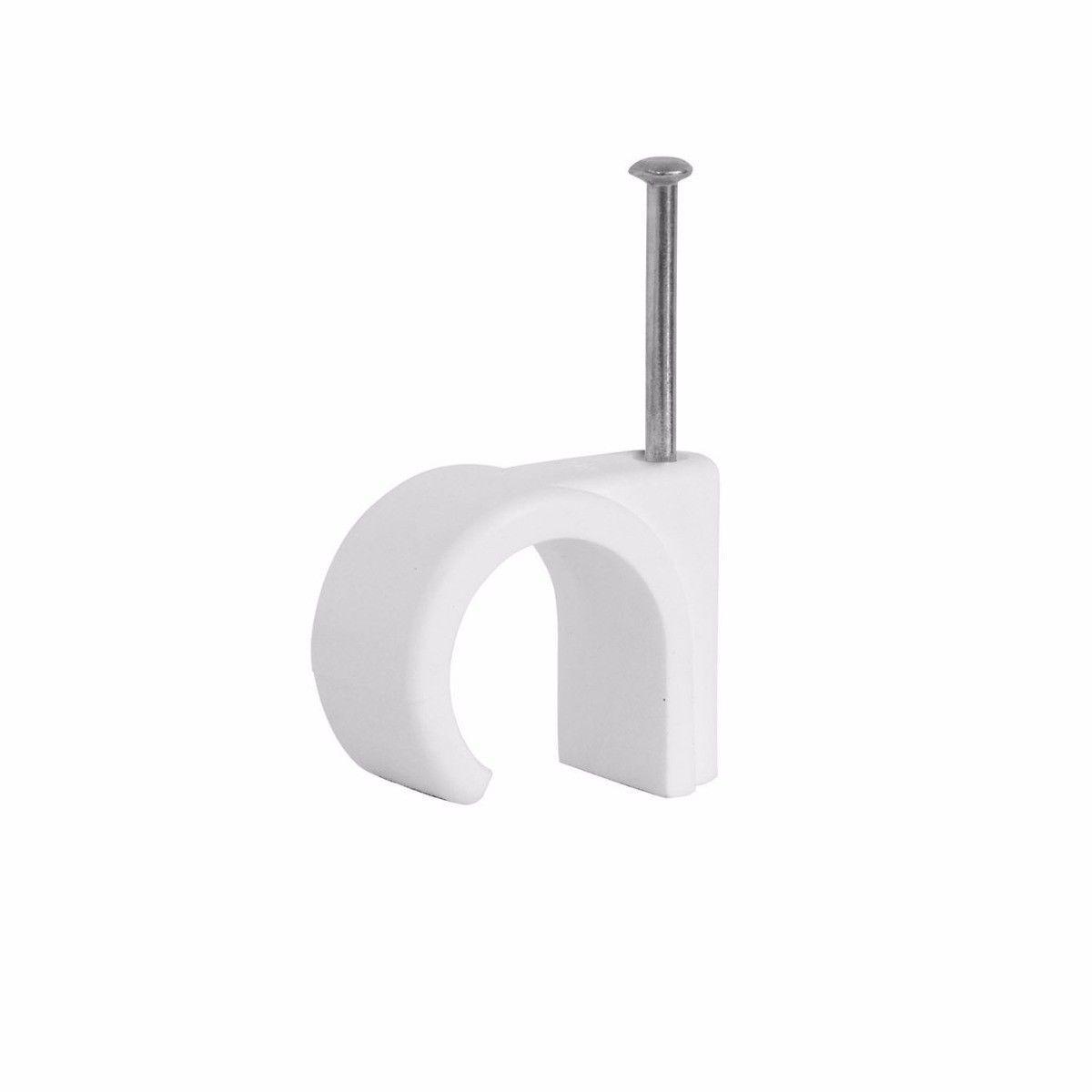 Value Pack Cable Clips Round White 6.0mm Pack of 50 DIY Home 1475 (Large Letter Rate)