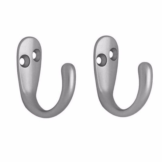 Value Pack Robe Hooks Chromed With Screws Pack Of 2 DIY Home 2250 A (Parcel Rate)